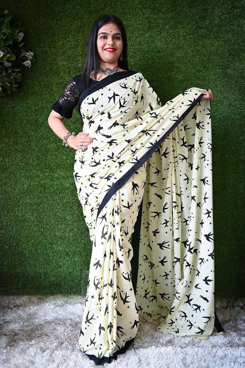Ready To Wear Premium Mulmul Cotton Saree